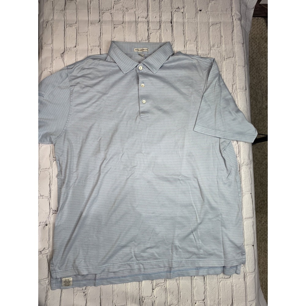 Peter Millar Mens Blue Polo Golf Shirt Size XL Lightweight